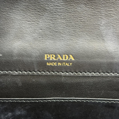 Prada Envelope Clutch Saffiano Leather, Black, Leather, Clutch