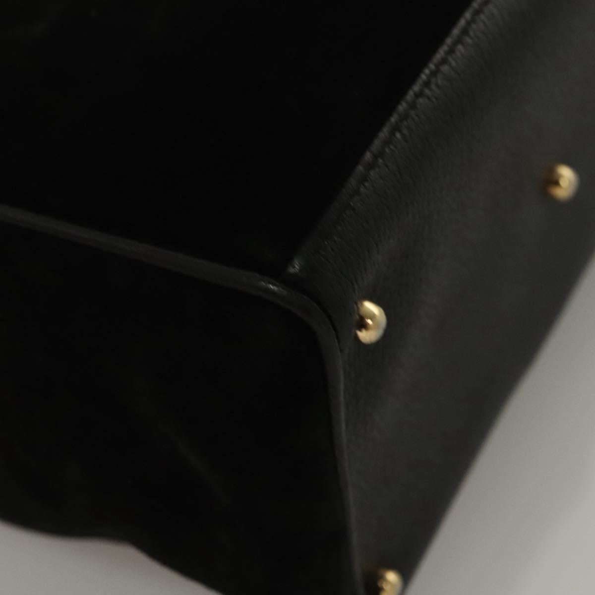 Gucci Bamboo Zip Pouch Suede, BLACK, SUEDE, Handbag