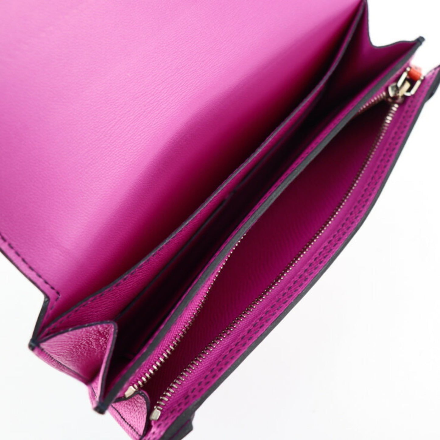 Hermès Camail, Pink, Leather, wallet