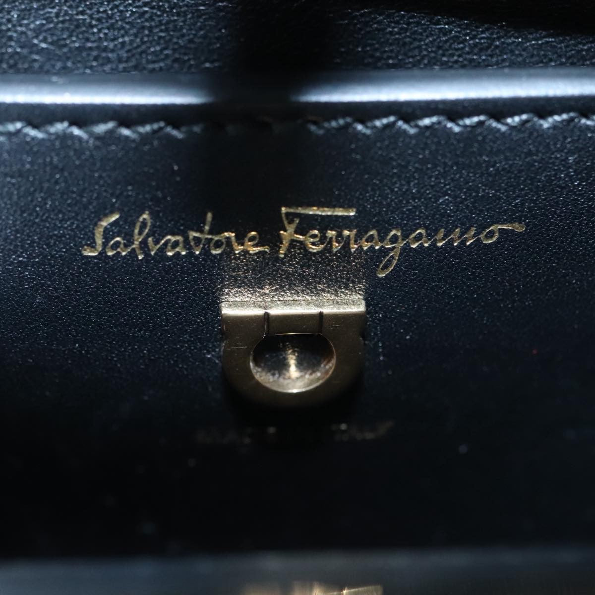 Salvatore Ferragamo Studio Satchel Gancini Jacquard and Leather, Black, Canvas, Handbag