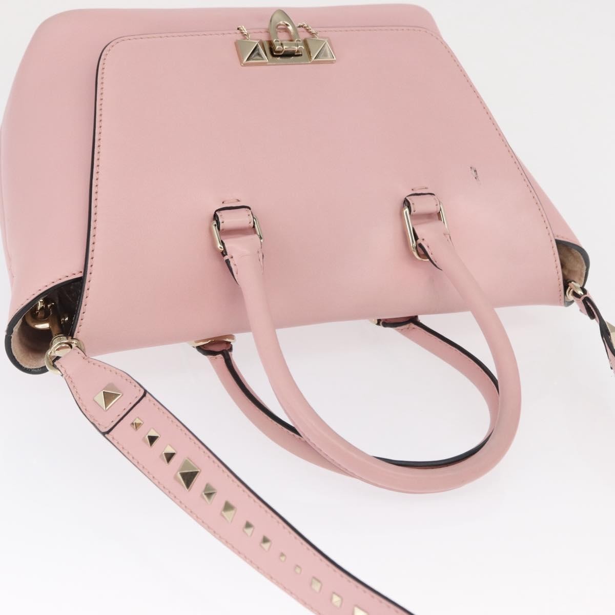 Valentino Garavani Demilune Flap Satchel Leather, Pink, Leather, Handbag