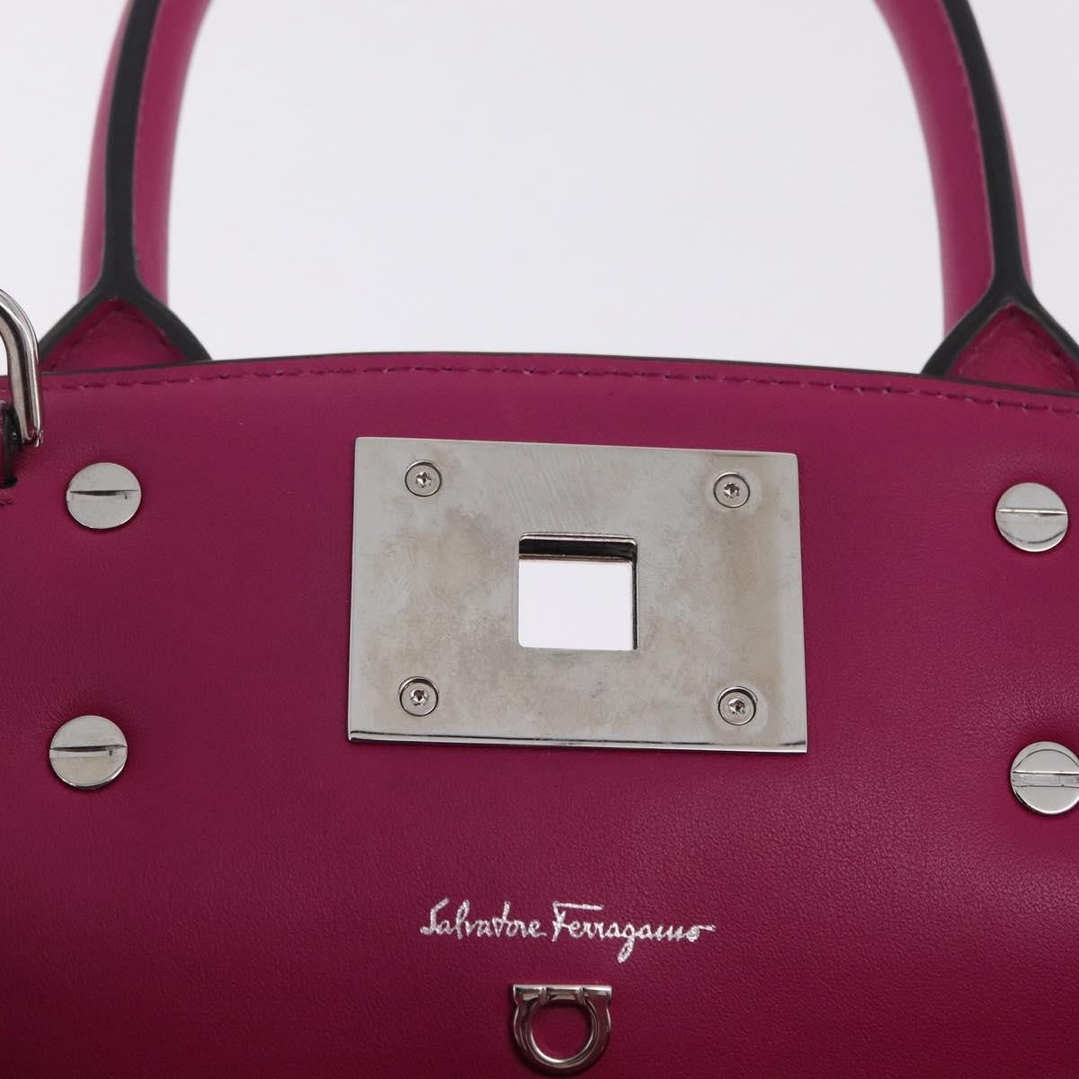 Salvatore Ferragamo Studio Satchel Leather, Purple, Leather, Handbag