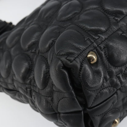 Salvatore Ferragamo Gancini Leather, Black, Leather, Handbag