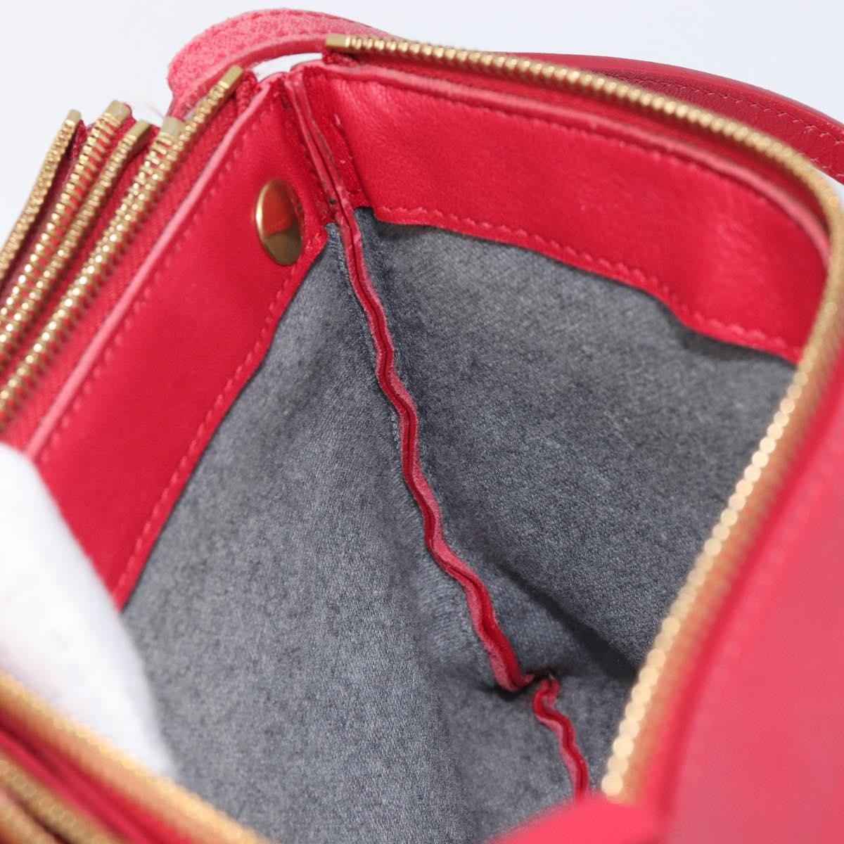 Celine Trio Leather, Red, Leather, Crossbody Bag