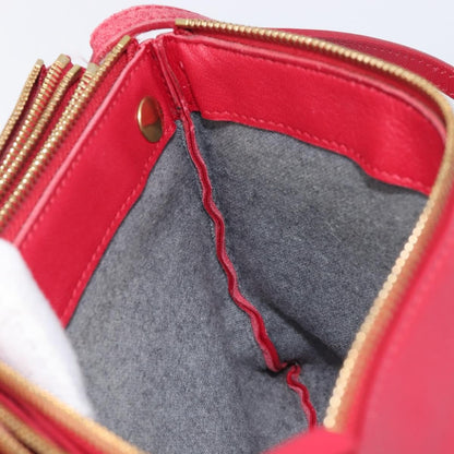 Celine Trio Leather, Red, Leather, Crossbody Bag
