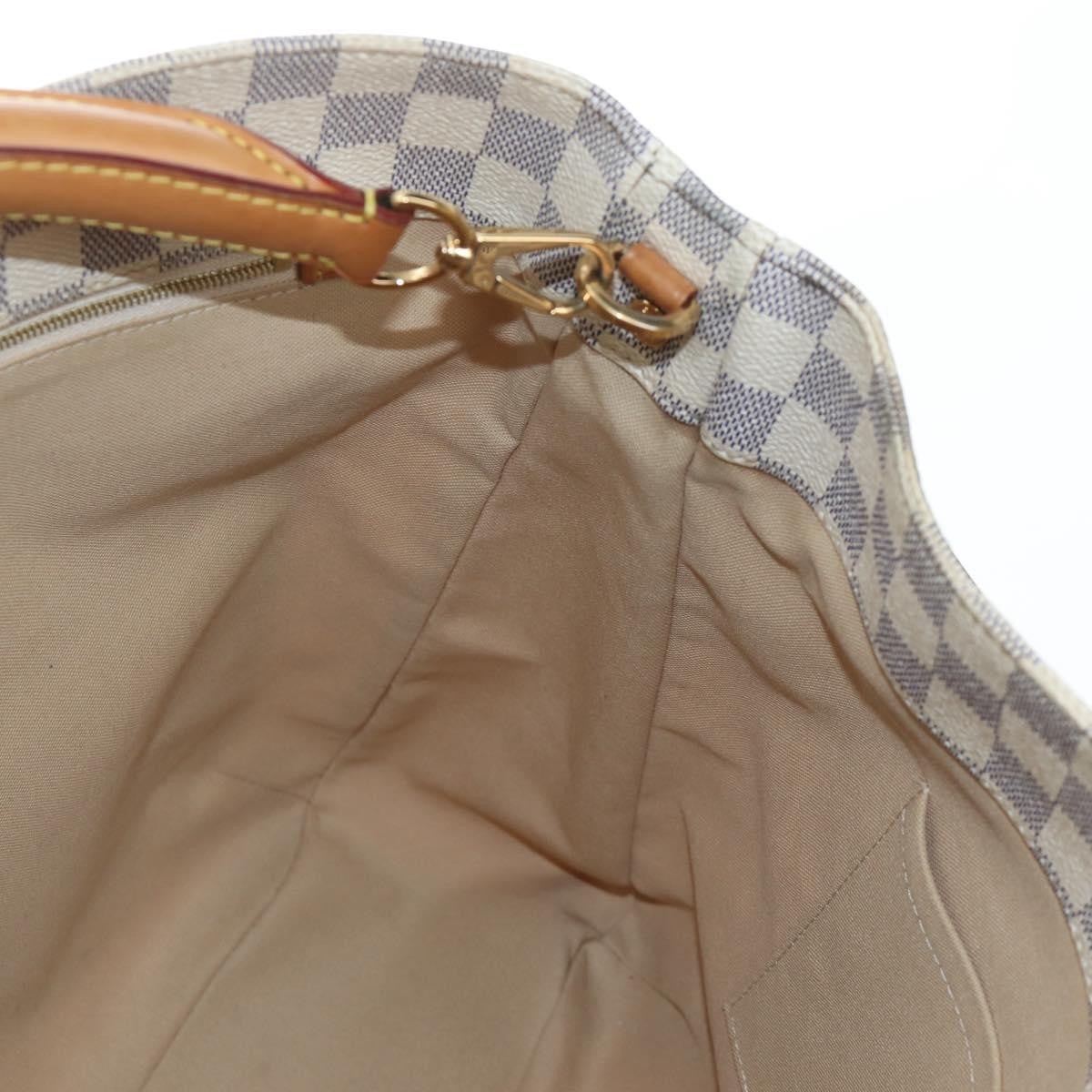 Louis Vuitton Soffi Damier Ebene, White, Canvas, Handbag