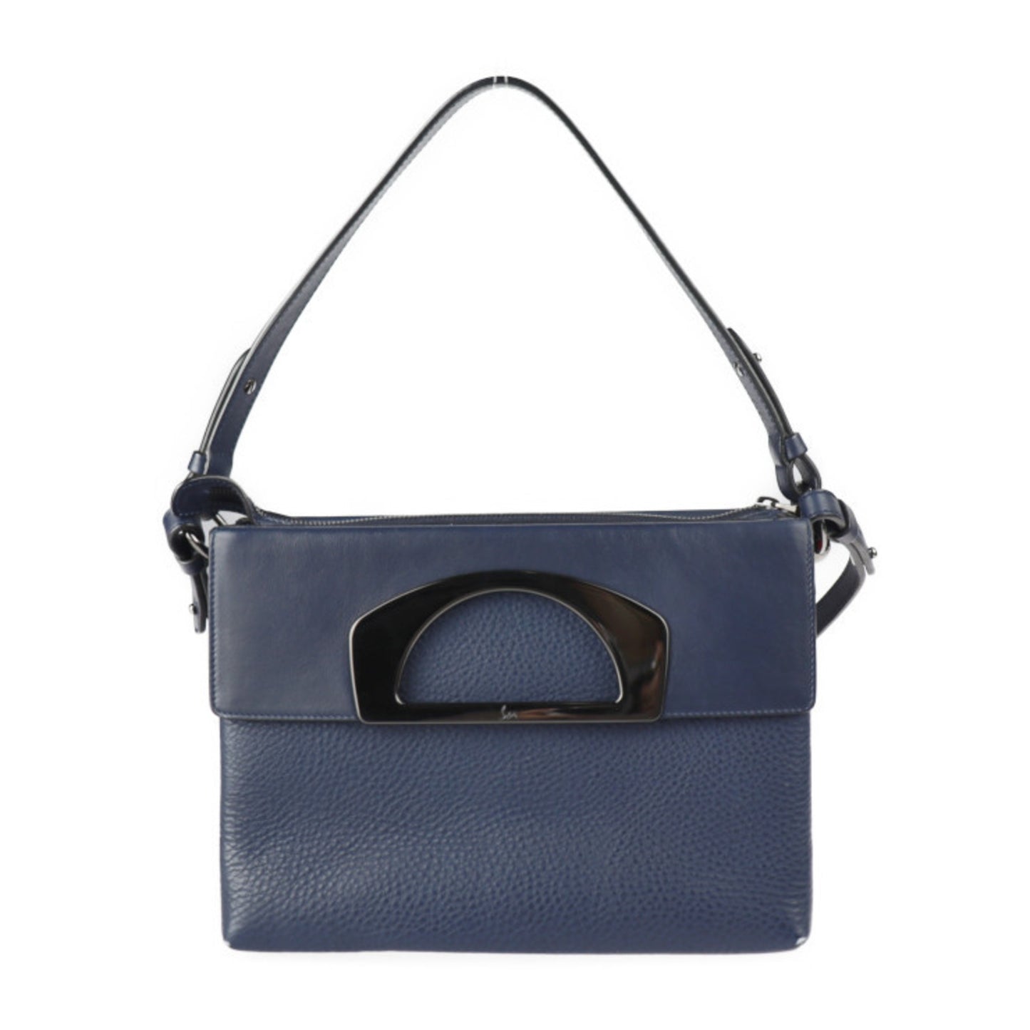Christian Louboutin Passage, Navy, Leather, shoulder
