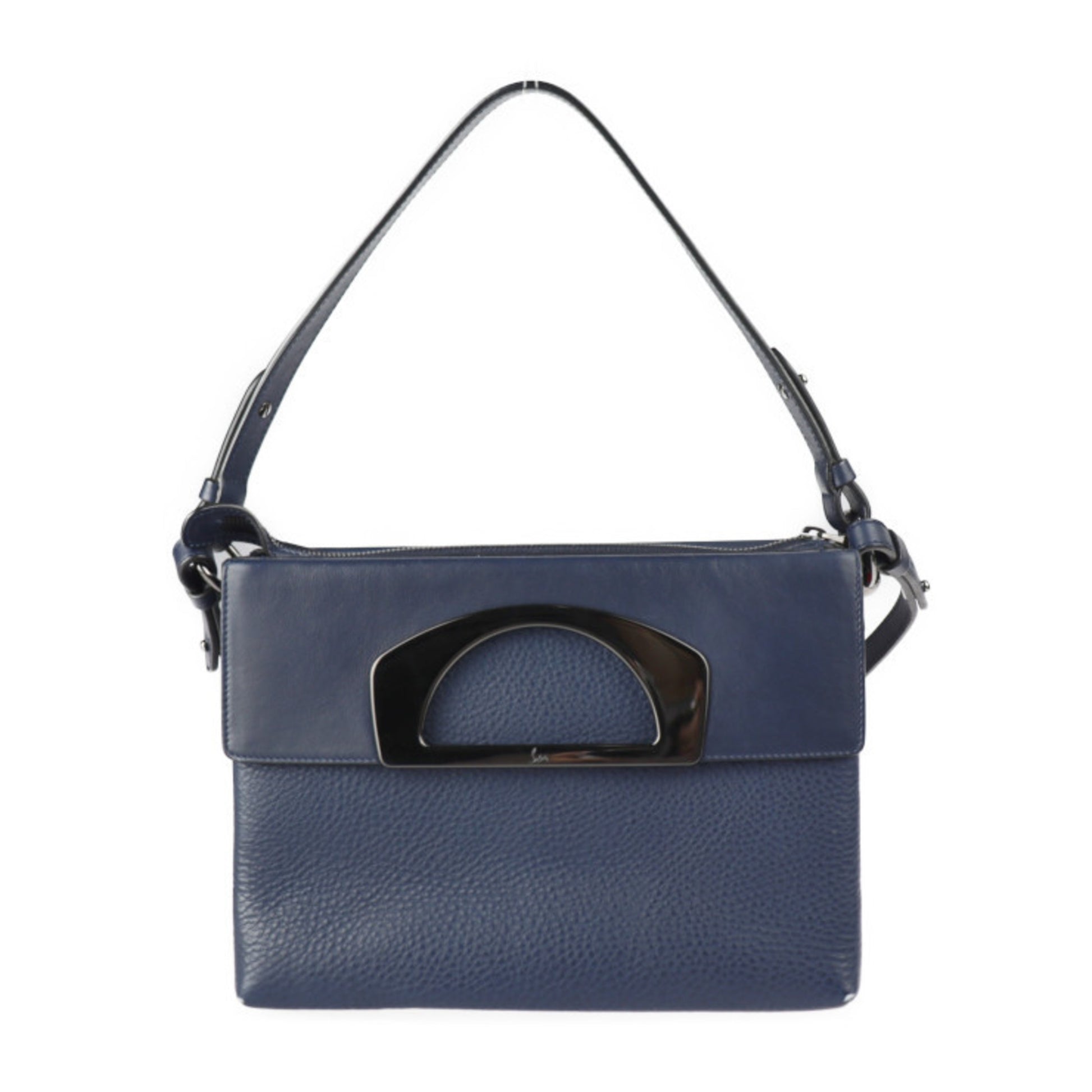 Christian Louboutin Passage, Navy, Leather, shoulder