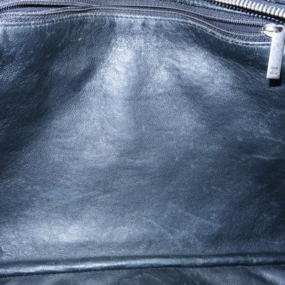 Chanel Shoulder Quilted Leather, Black, Calfskin, Shoulder Bag