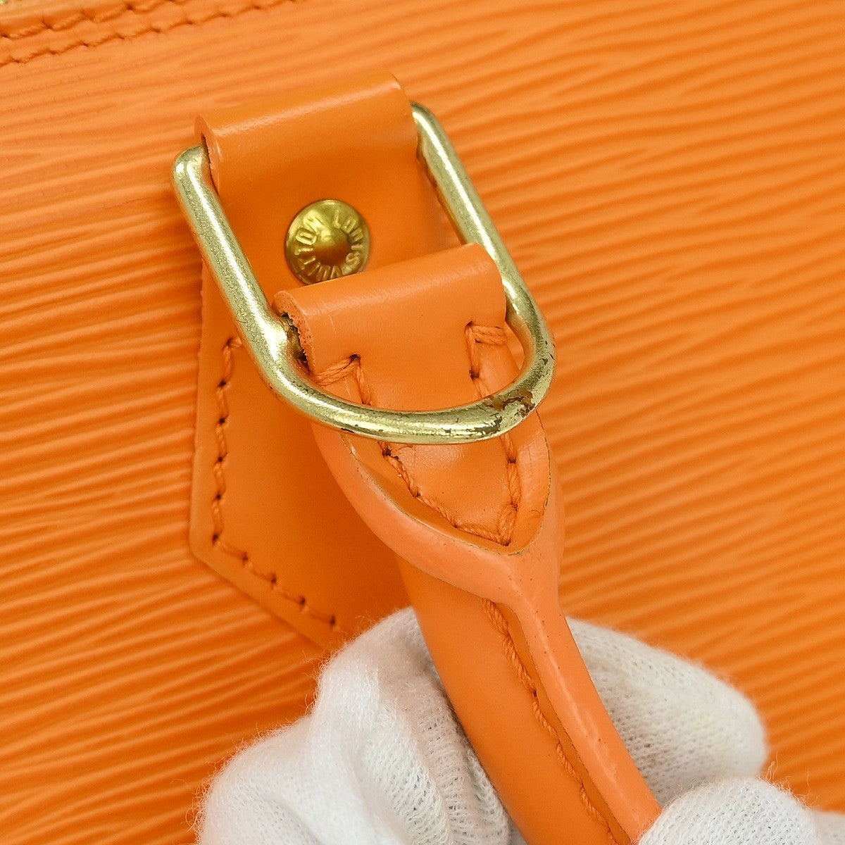 Louis Vuitton Alma Epi Leather, Orange, Leather, Handbag
