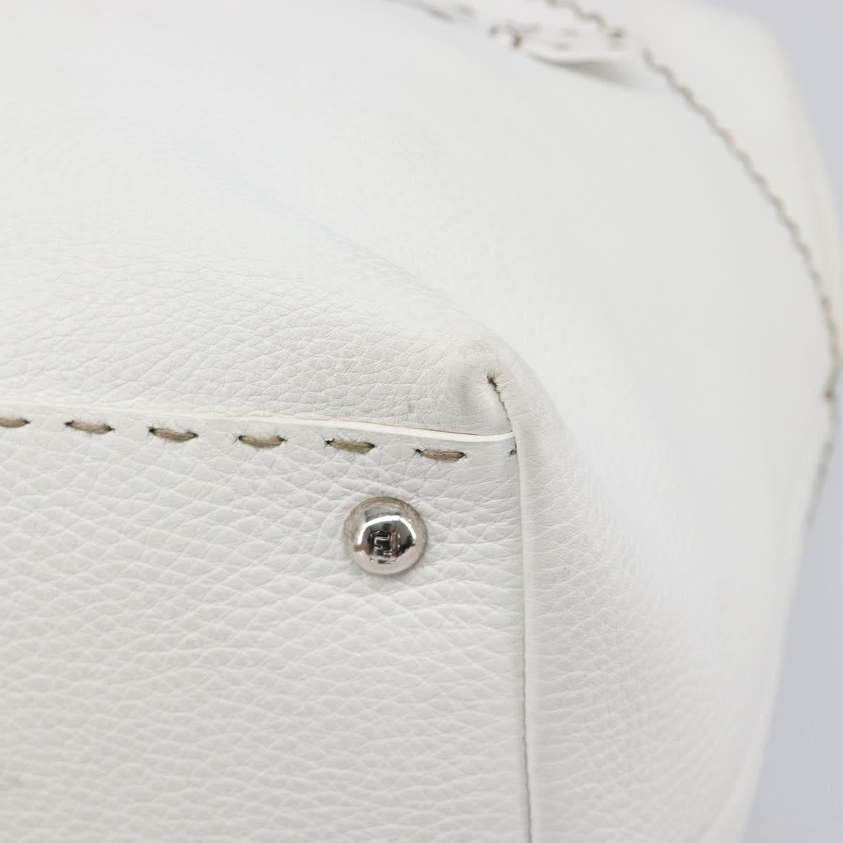 Fendi Selleria 2Bag Leather, White, Leather, Handbag