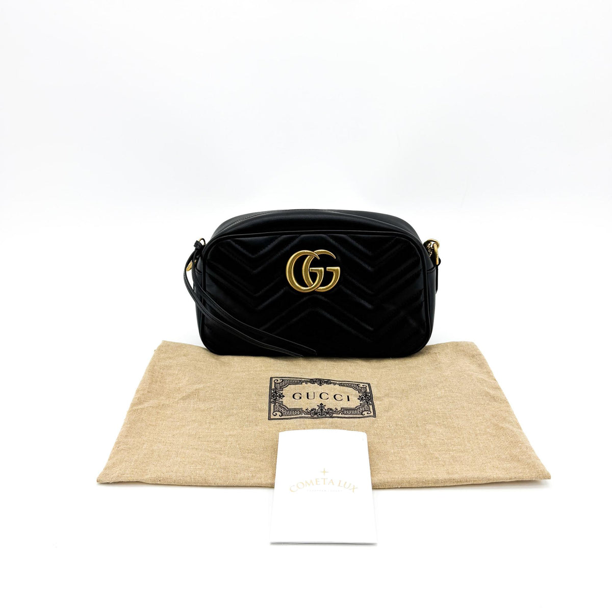 Gucci GG Marmont Chain Matelasse Leather, Black, Leather, Crossbody Bag