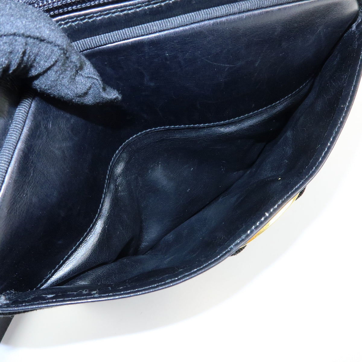 Salvatore Ferragamo Vara Bow Camera Leather, Black, Leather, Shoulder Bag