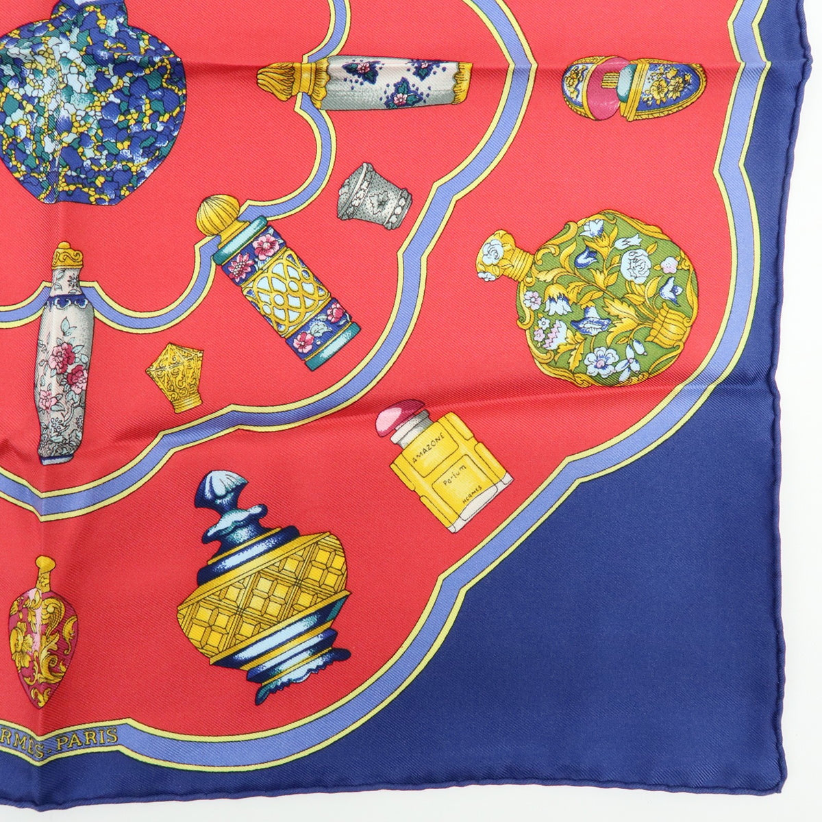 Hermes Carré 45 Les Capucines 100% Silk, Red, Silk, Scarf