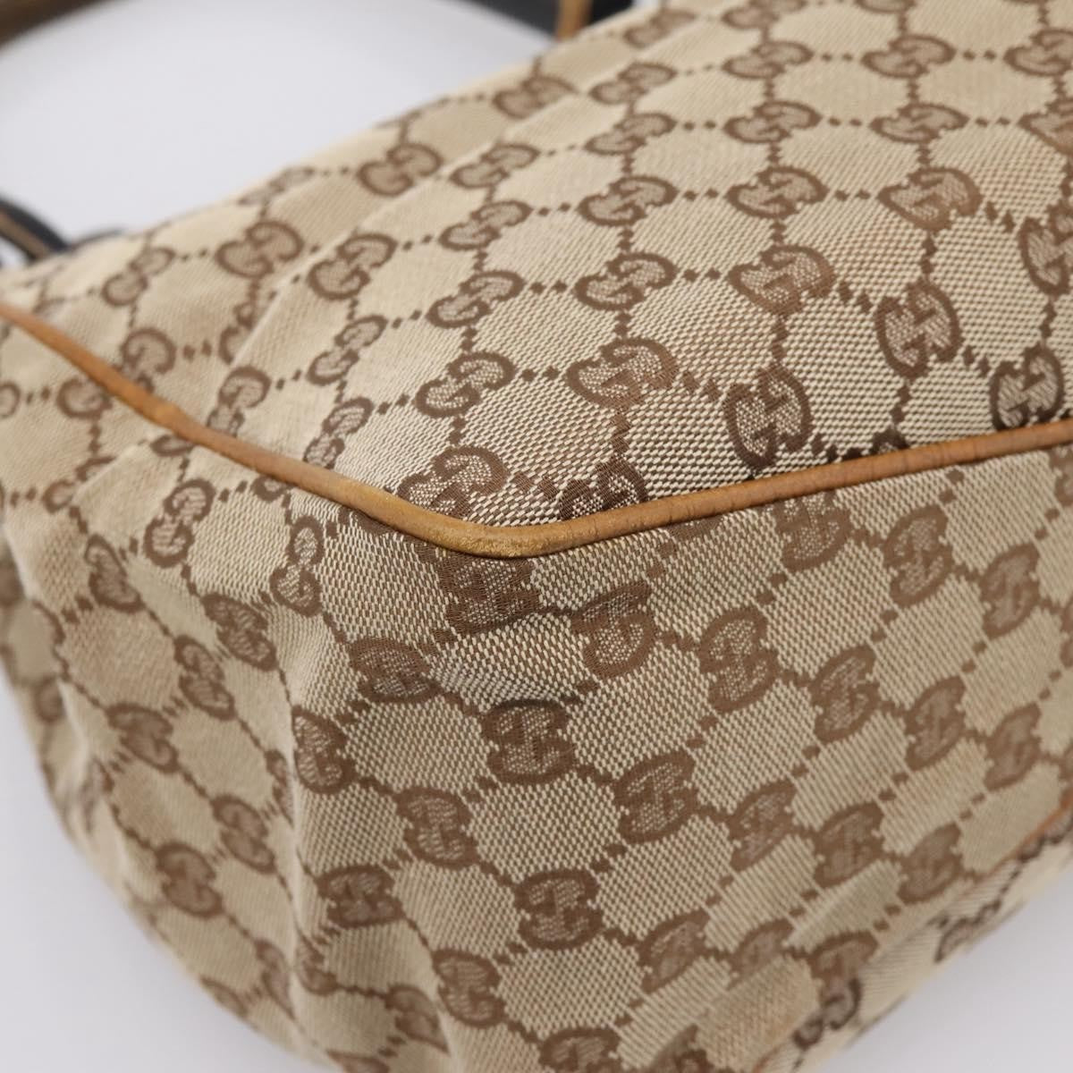 Gucci Vintage Bamboo Handle GG Canvas, Beige, Canvas, Tote Bag