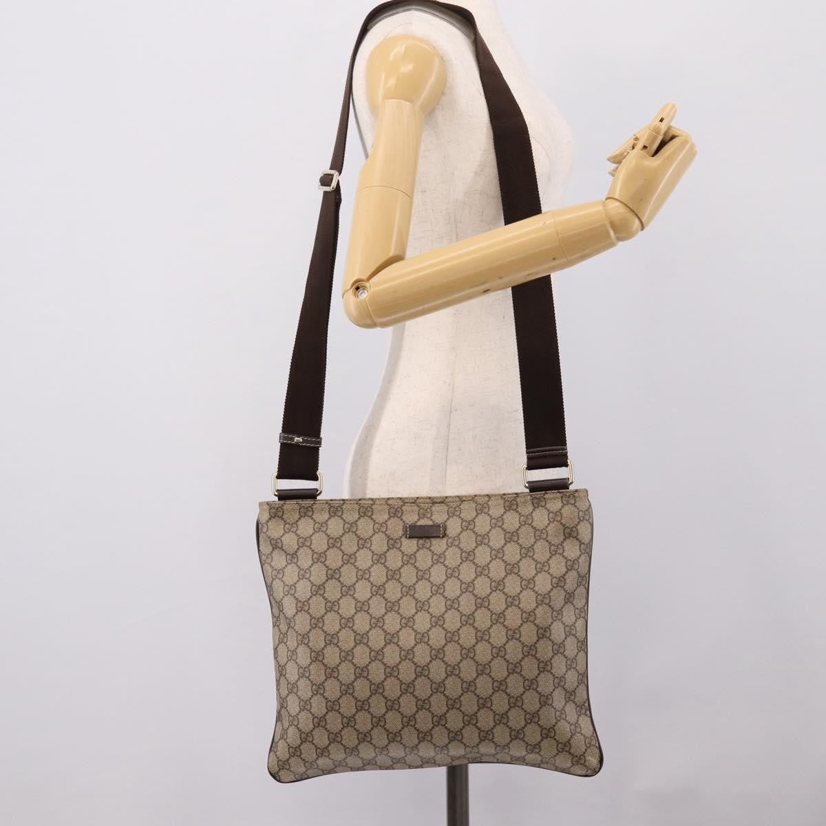 Gucci Zip Top Messenger GG Coated Canvas, Beige, Canvas, Handbag