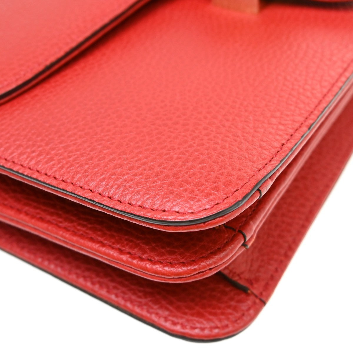 Gucci Interlocking Leather, Red, Leather, Shoulder Bag