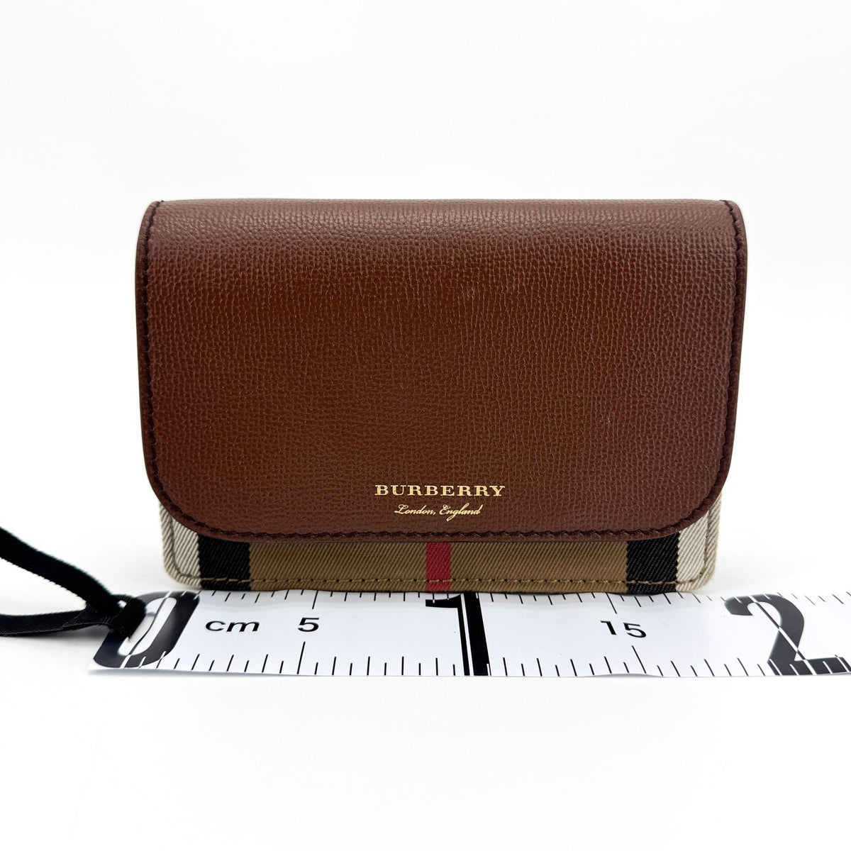 Burberry Folding Vintage Check Canvas and Leather, Brown, Leather, Wallet
