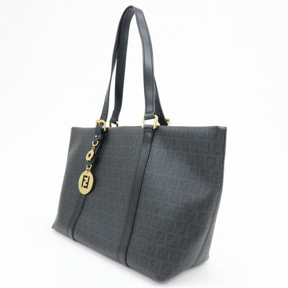 Fendi Superstar Zucchino Coated Canvas, Black, Canvas, Tote Bag