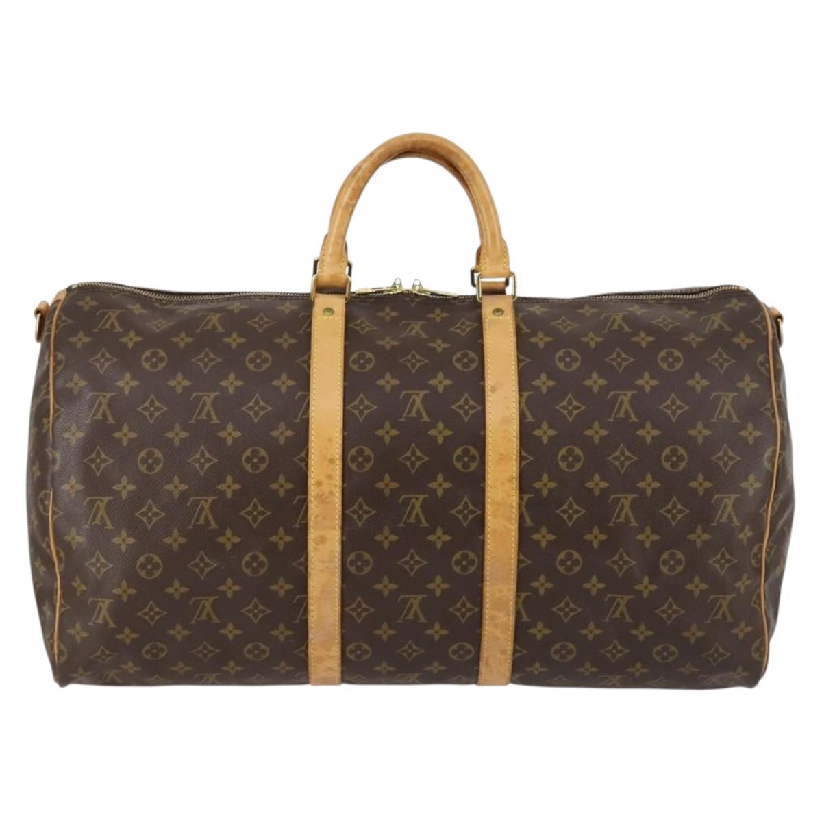 Louis Vuitton Keepall Bag Monogram Canvas, BROWN, CANVAS, Travel bag