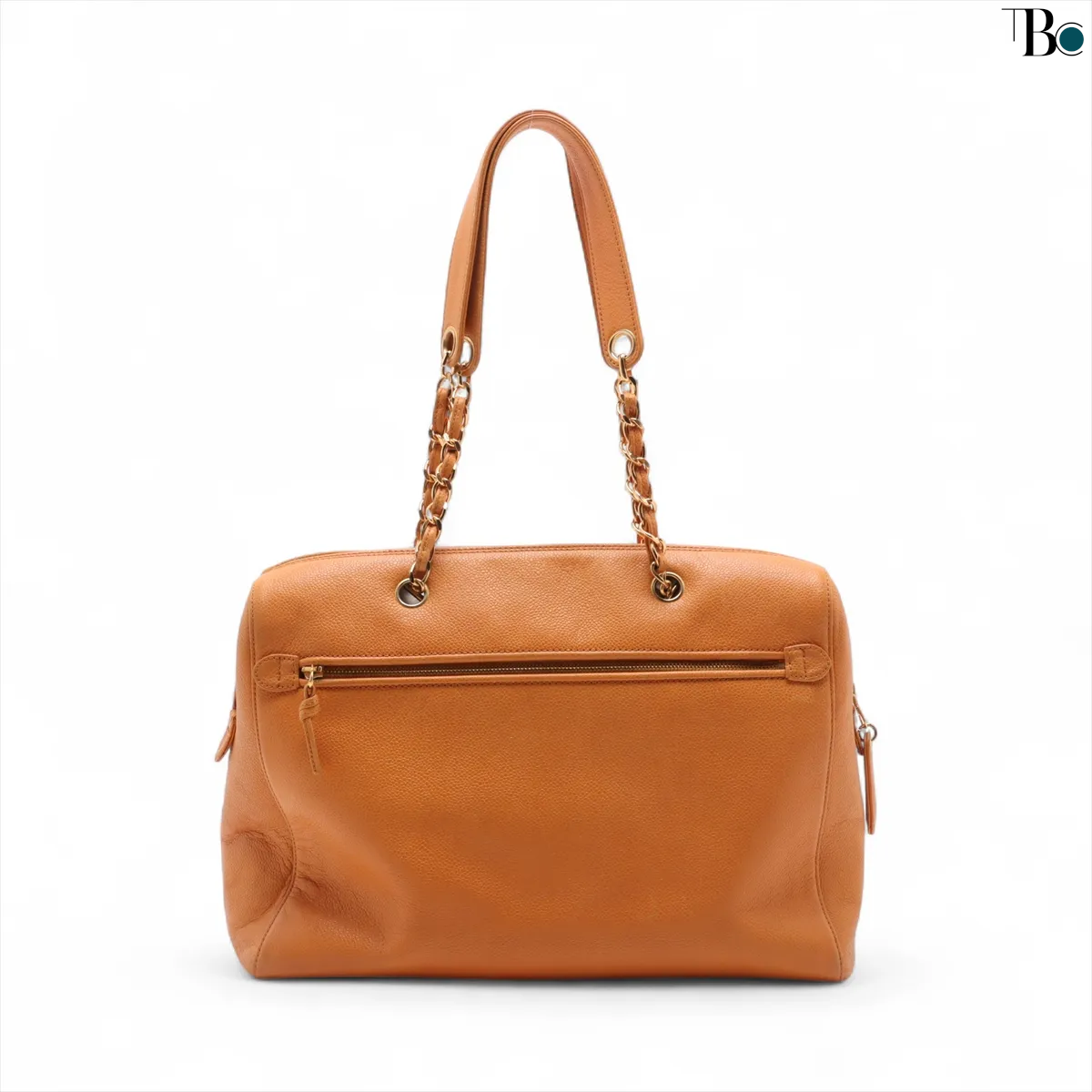 Chanel Coco Mark Leather, ORANGE, LEATHER, Shoulder bag