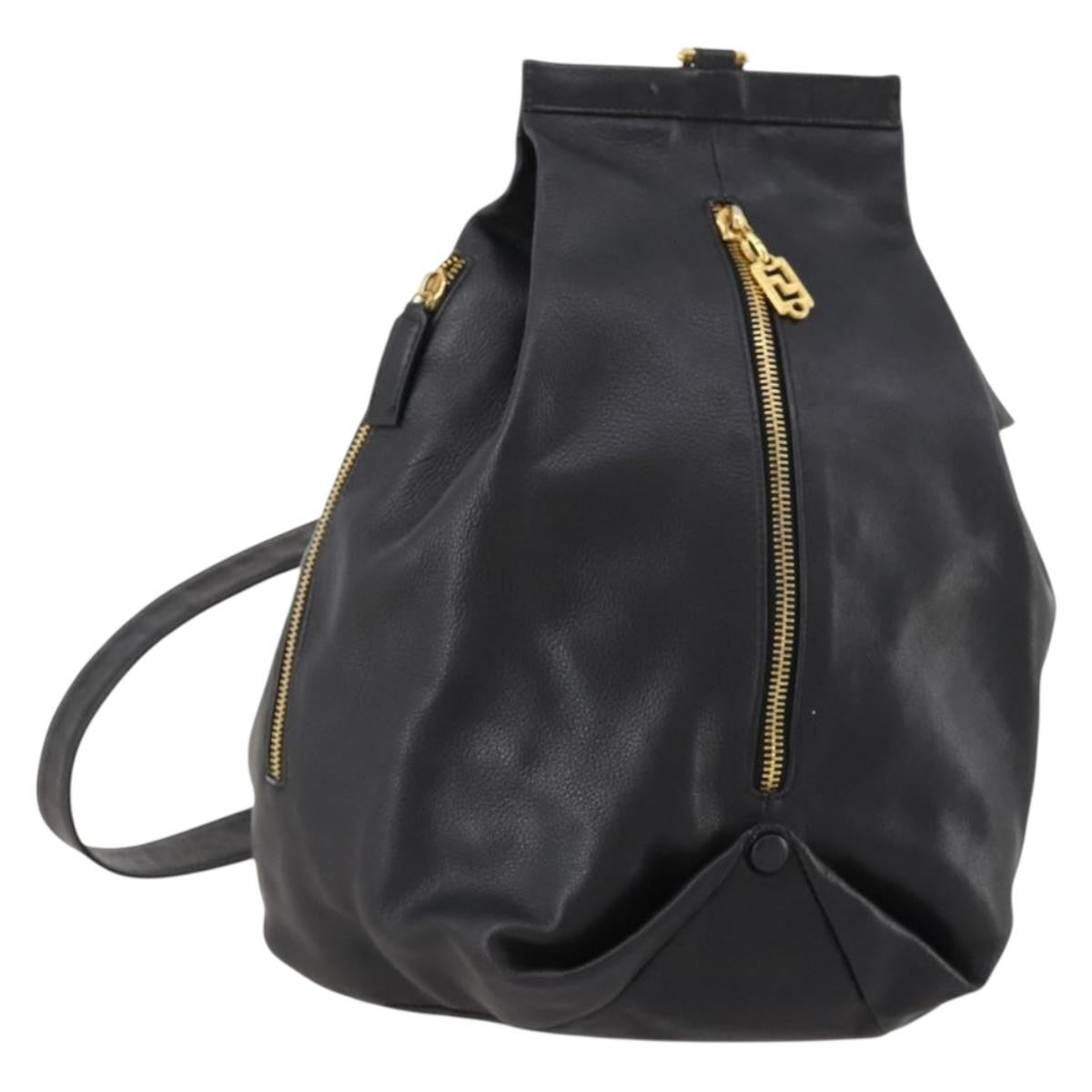 Versace Vintage Leather, Black, Leather, Shoulder Bag