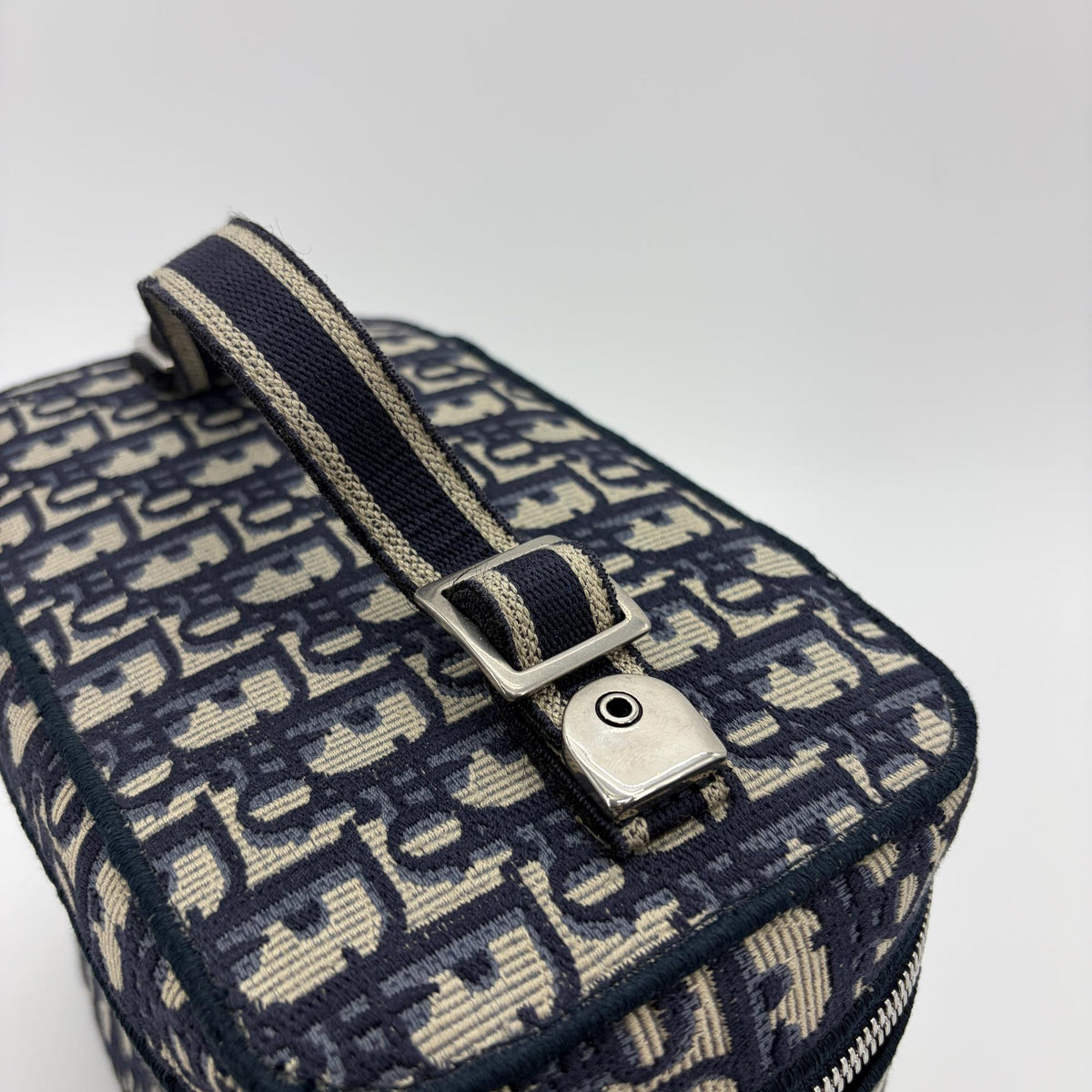 Christian Dior DiorTravel Vanity Case Oblique Canvas, Navy, Canvas, Handbag