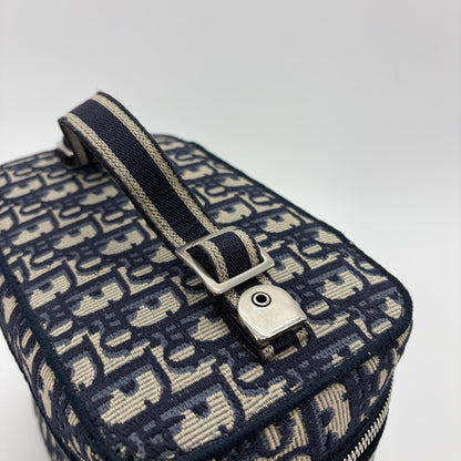 Christian Dior DiorTravel Vanity Case Oblique Canvas, Navy, Canvas, Handbag