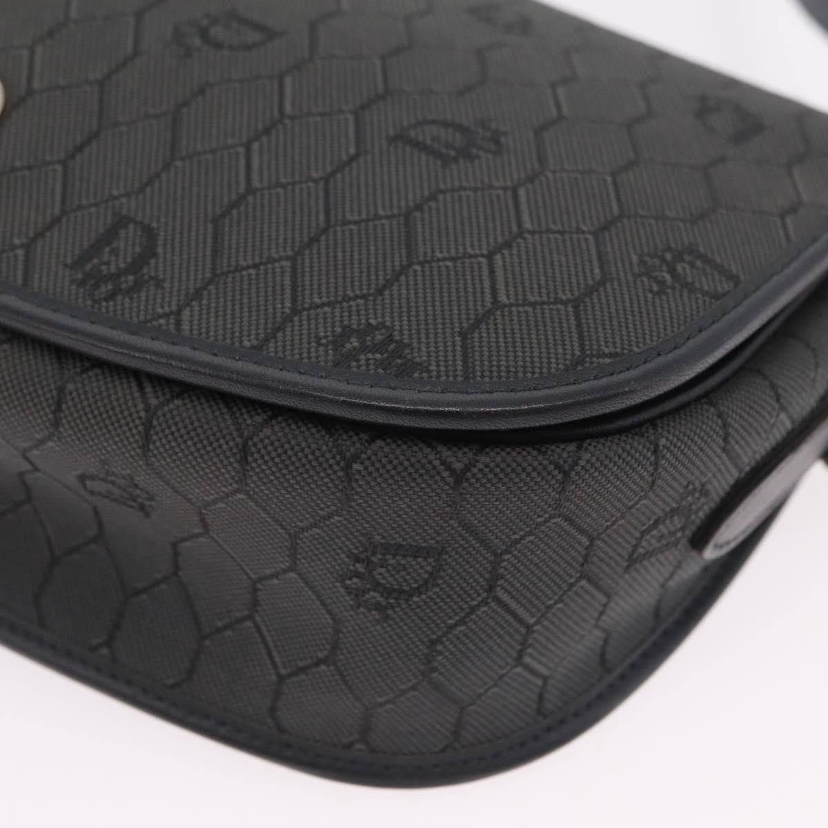 Christian Dior Vintage Honeycomb Canvas, Black, Canvas, Shoulder Bag