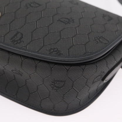 Christian Dior Vintage Honeycomb Canvas, Black, Canvas, Shoulder Bag