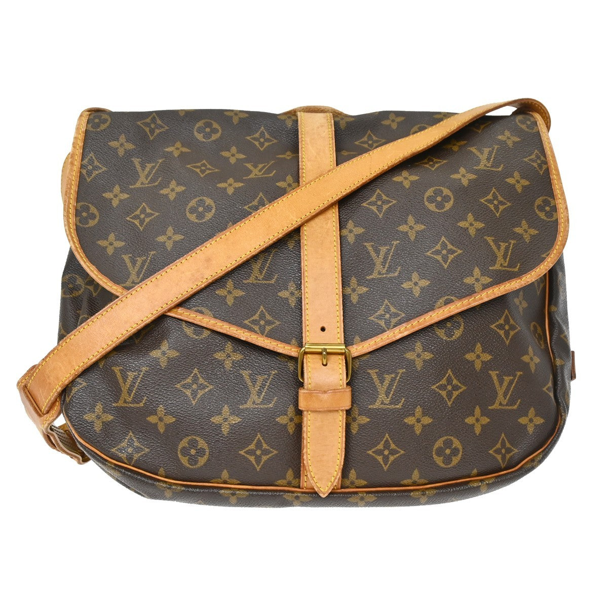 Louis Vuitton Saumur Monogram Canvas, Brown, Canvas, Shoulder Bag