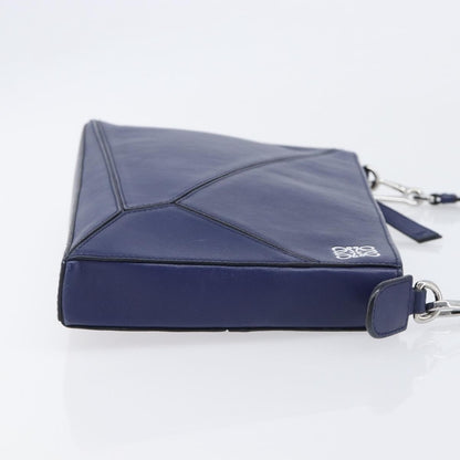 Loewe Puzzle Clutch Leather, Navy, Leather, Clutch