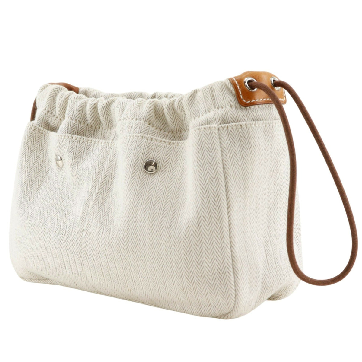 Hermes Fourbi Toile, Beige, Cotton, Clutch