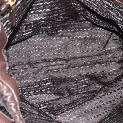 Prada Gaufre Nappa Leather, Brown, Leather, Tote Bag