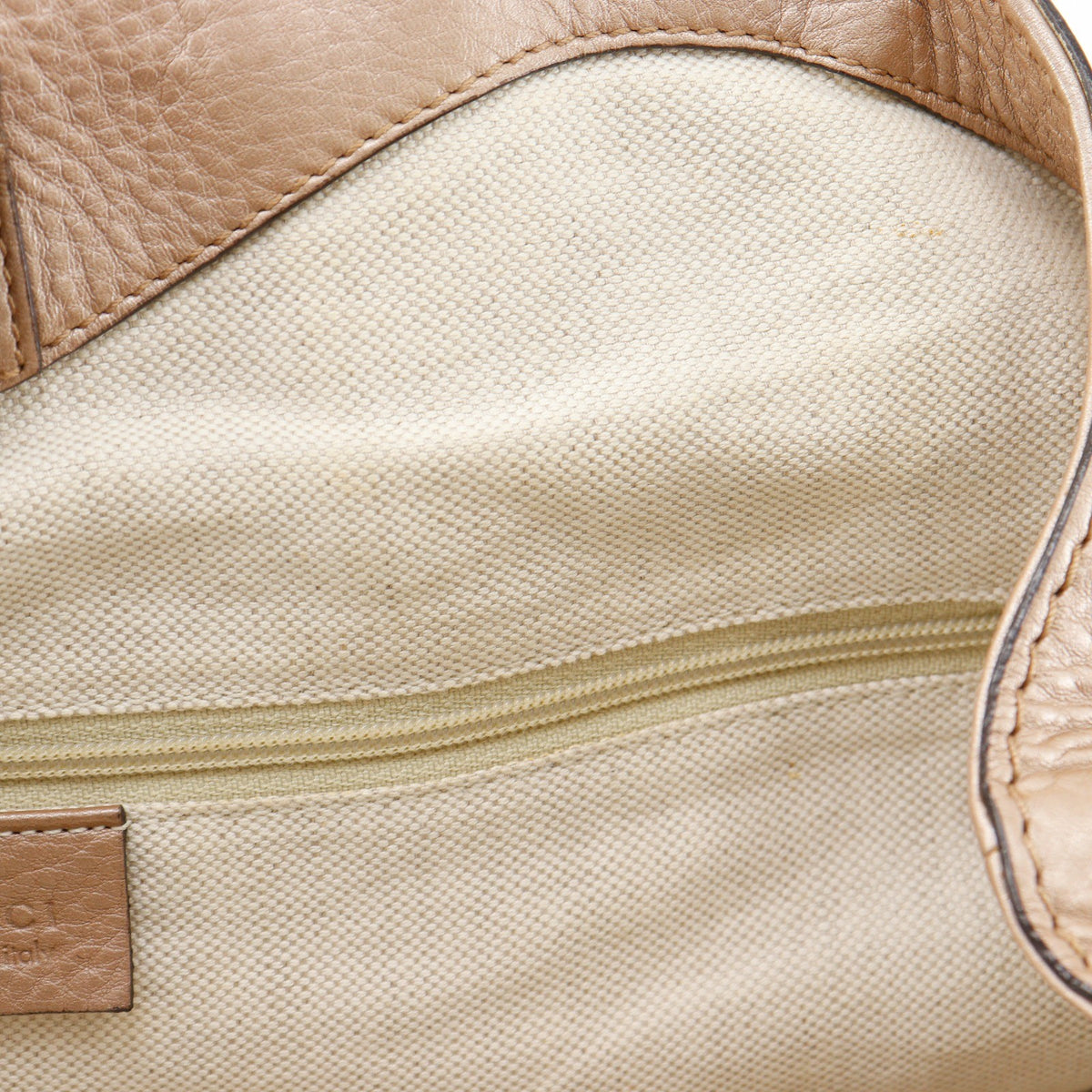 Gucci Sukey Leather, Metallic, Leather, Tote Bag