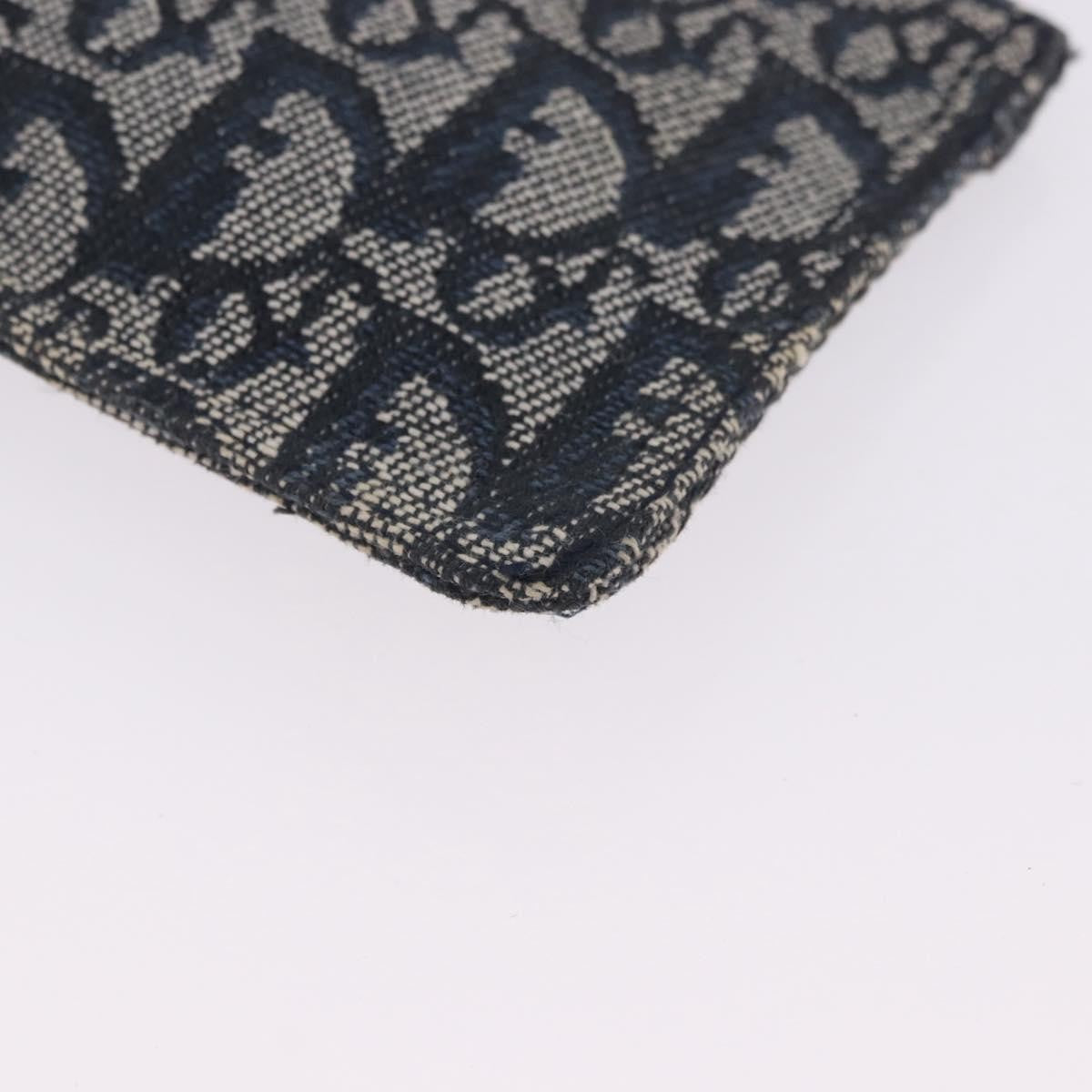 Christian Dior A5 Pouch Oblique Canvas, Navy, Canvas, Clutch