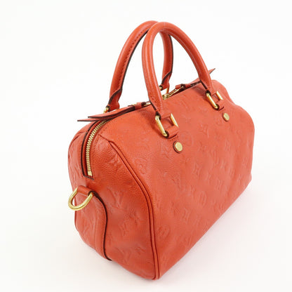 Louis Vuitton Speedy Bandouliere Monogram Empreinte Leather, Orange, Leather, Handbag
