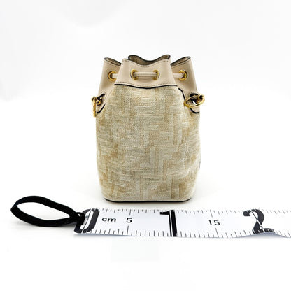 Fendi Mon Tresor Bucket Zucca Velvet Jacquard, Beige, Velvet, Handbag