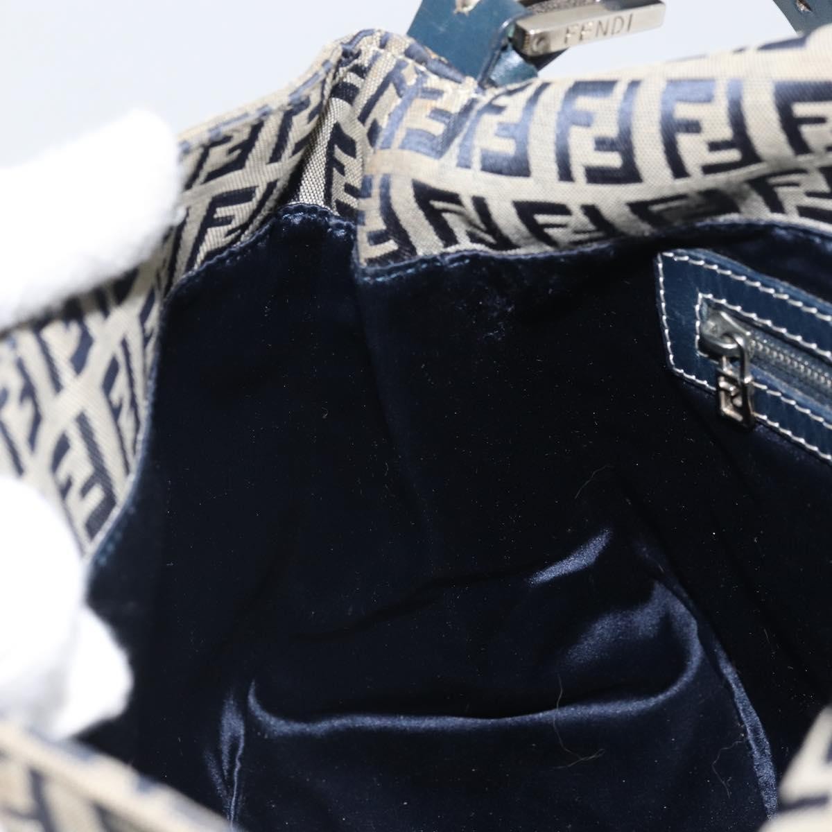 Fendi Mamma Baguette Zucchino canvas, Navy, Canvas, Shoulder Bag