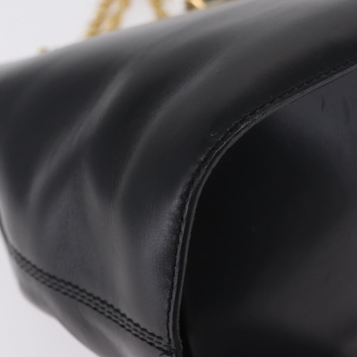Celine Shoulder Leather, Black, Leather, Shoulder Bag