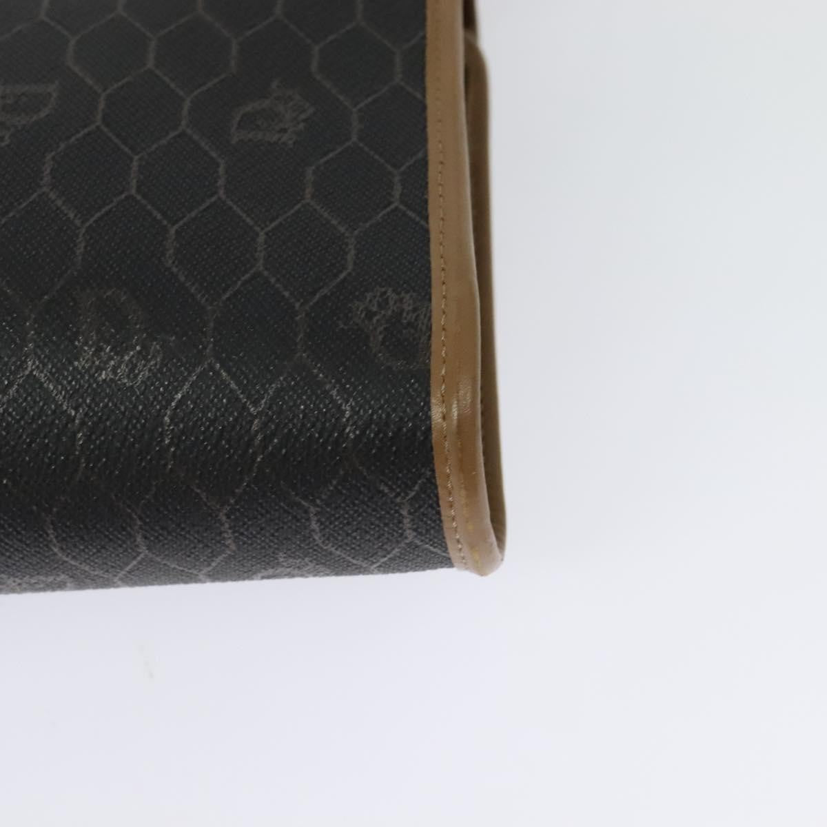 Christian Dior Vintage Honeycomb Flap Coated Canvas, Black, Canvas, Shoulder Bag
