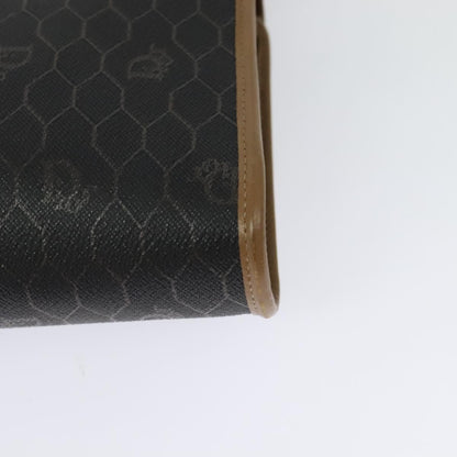 Christian Dior Vintage Honeycomb Flap Coated Canvas, Black, Canvas, Shoulder Bag