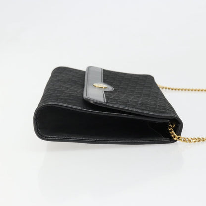 Christian Dior Vintage Trotteur Chain Canvas, Black, Canvas, Shoulder Bag