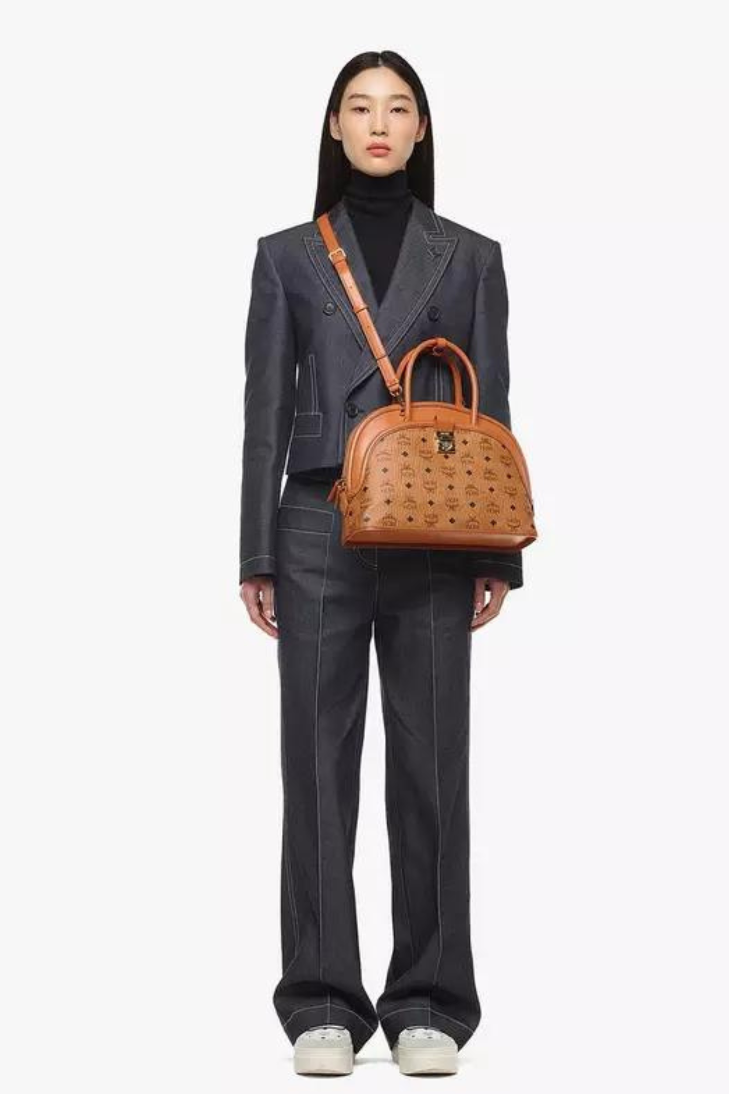 MCM Tracy Tote in Cognac Visetos Leather Mix Large Brandsamsara