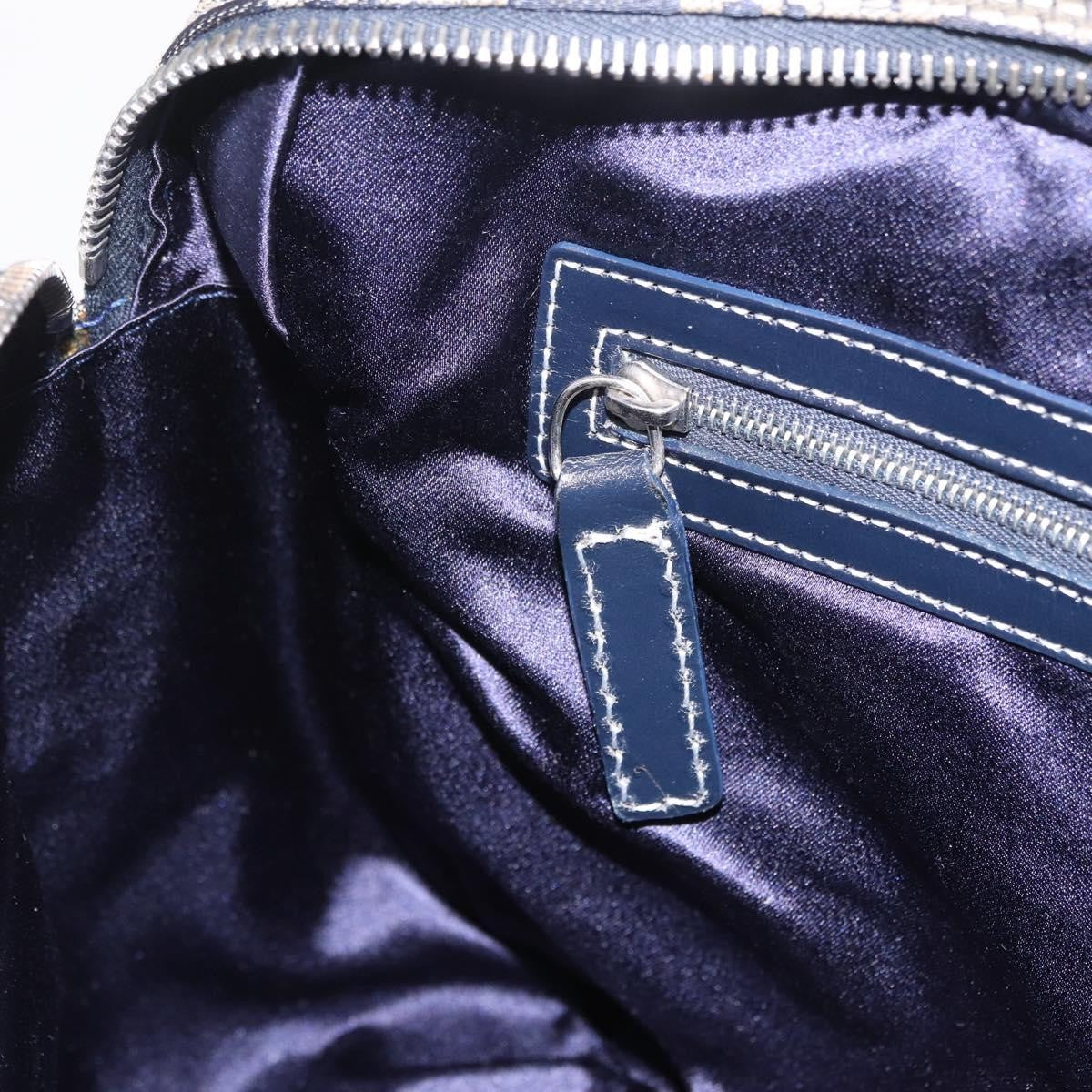 Fendi Shoulder Zucchino Canvas, Navy, Canvas, Shoulder Bag