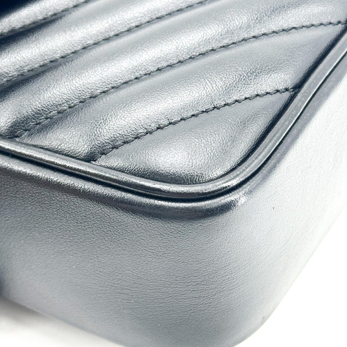 Saint Laurent Lou Camera Matelasse Chevron Velvet, Black, Leather, Handbag