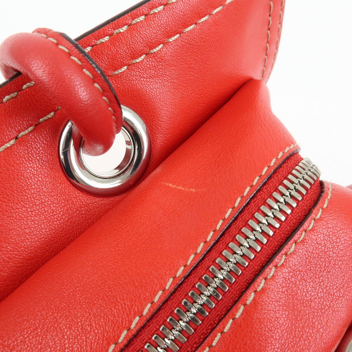 Loewe Anagram Leather, Red, Leather, Tote Bag