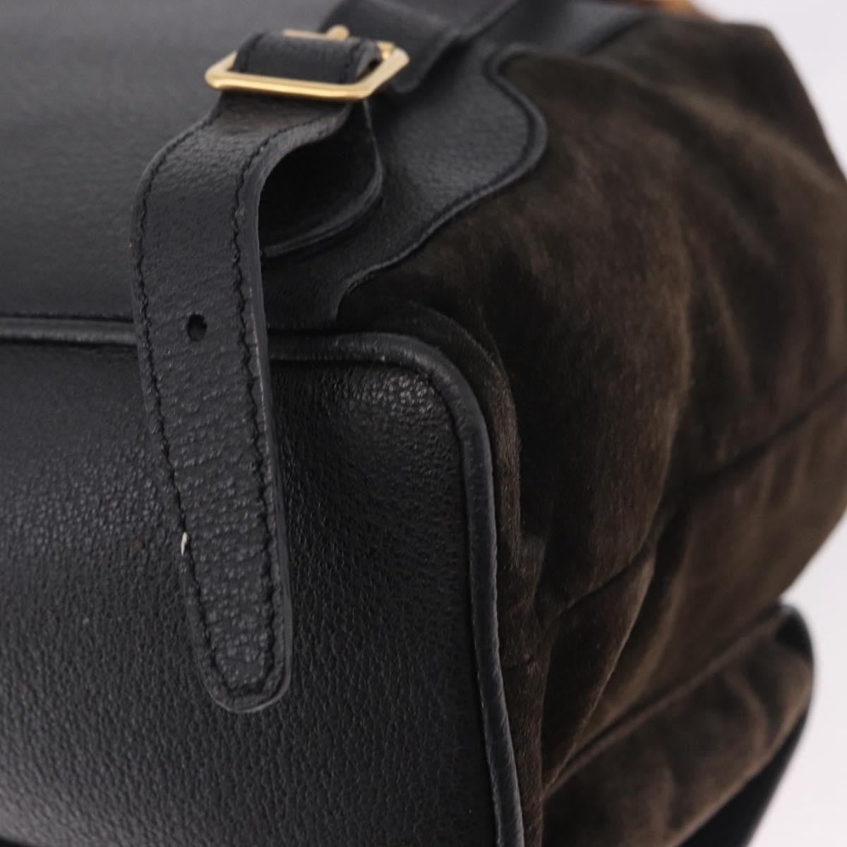Gucci Vintage Bamboo Suede, Brown, Suede, Backpack