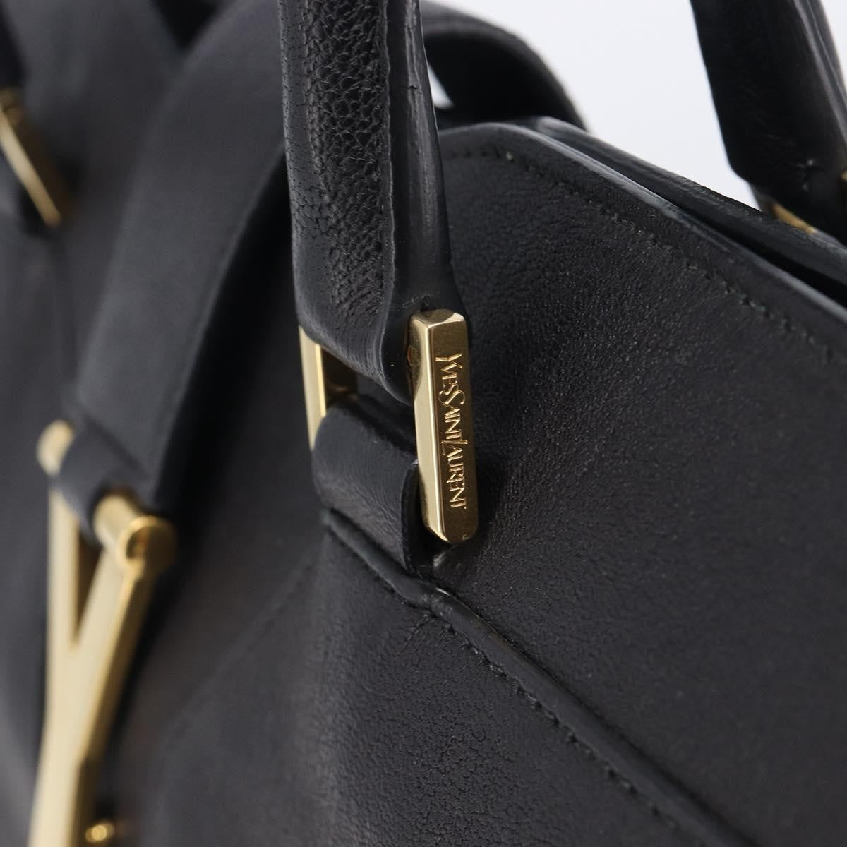 Saint Laurent Classic Y Cabas Leather, Black, Leather, Tote Bag