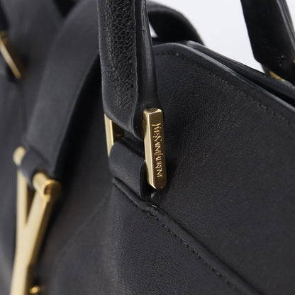 Saint Laurent Classic Y Cabas Leather, Black, Leather, Tote Bag